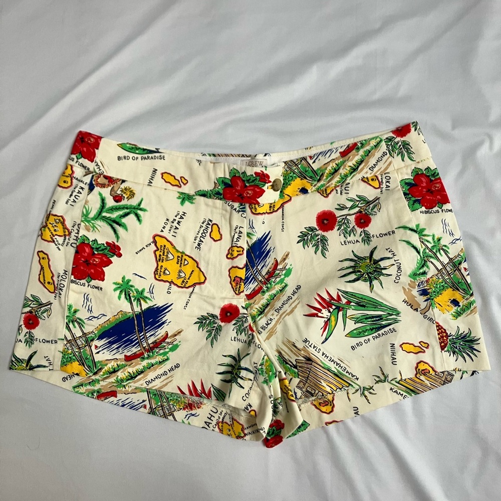 J. Crew Chino City Fit Hawaiian Print Shorts (size 8)